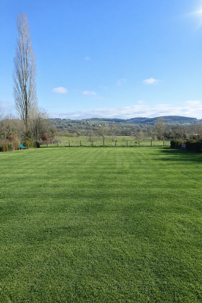 Grand jardin autour du gîte Le Cœur d’Estourgie à Pionsat